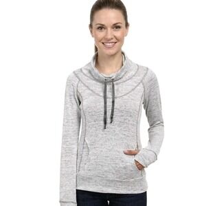 Kuhl Sweatshirt Womens Size Medium Gray Ash Cowl Neck Pockets Thumbholes Lea